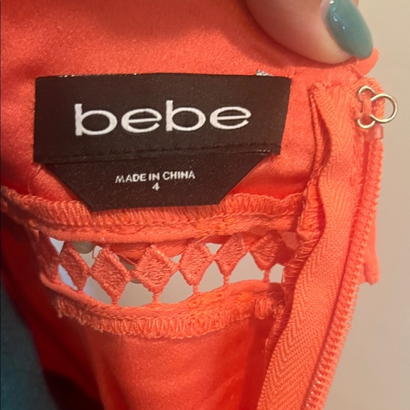 bebe Orange Ruffle Mini Dress - Picture 3 of 3